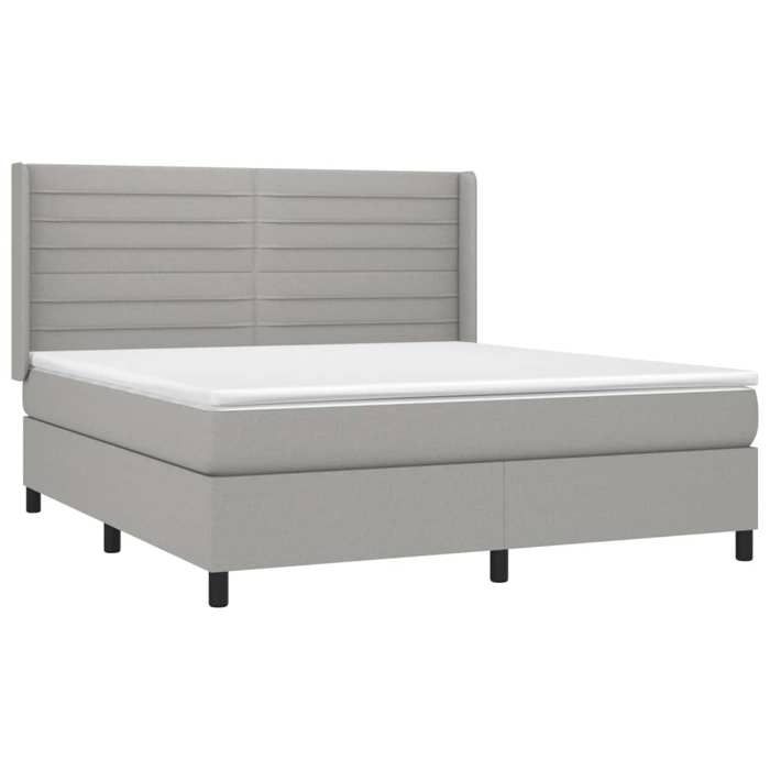 Maison Exclusive - Sommier à lattes de lit matelas LED Gris clair 160x200 cm Tissu