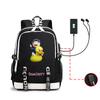 Internet celebrity blogger Quackity backpack male and female anime USB large capacity charging backpack outdoor printed logo