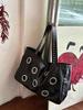 Women Tote Bag Metalpunk PU Rivet Fashion Vintage High-Capacity Shoulder Bag Handbag Girls