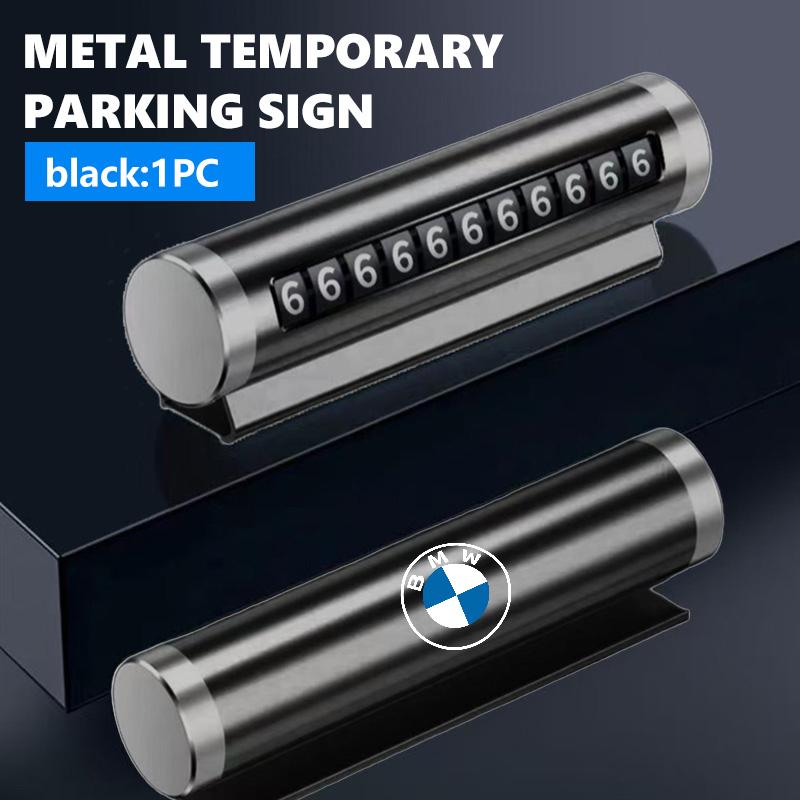 BLQ1 Car Phone Number Plate Temporary Parking Stickers Rotate Park Stop For BMW M 1 3 4 5 6 7 Series X1 X3 X4 X5 G20 G38 F48 E36 E39