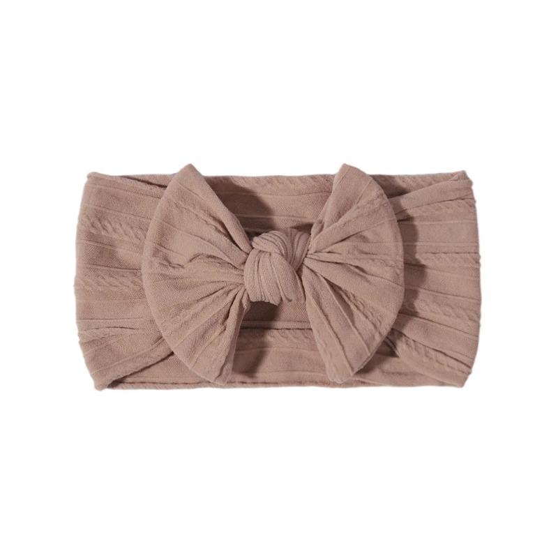 Solid Color Bowknot Baby Headband Sweet Headwear Kids Girls Boutique Elastic Protect Turban Headand Baby Hair Style Accessories