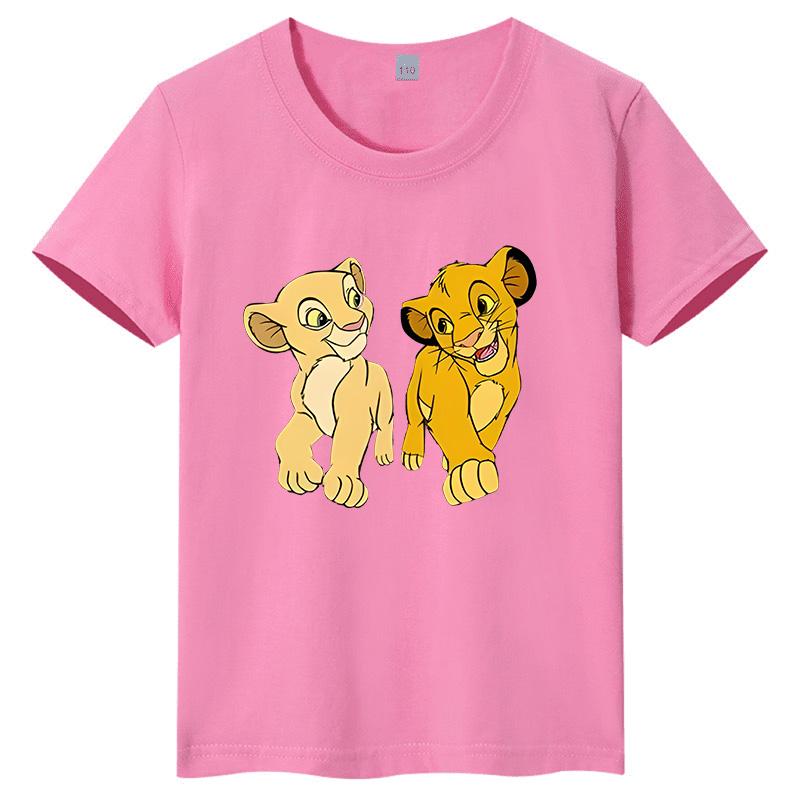 Summer Cartoon Animal Print Round Neck Children s T-shirt 100
