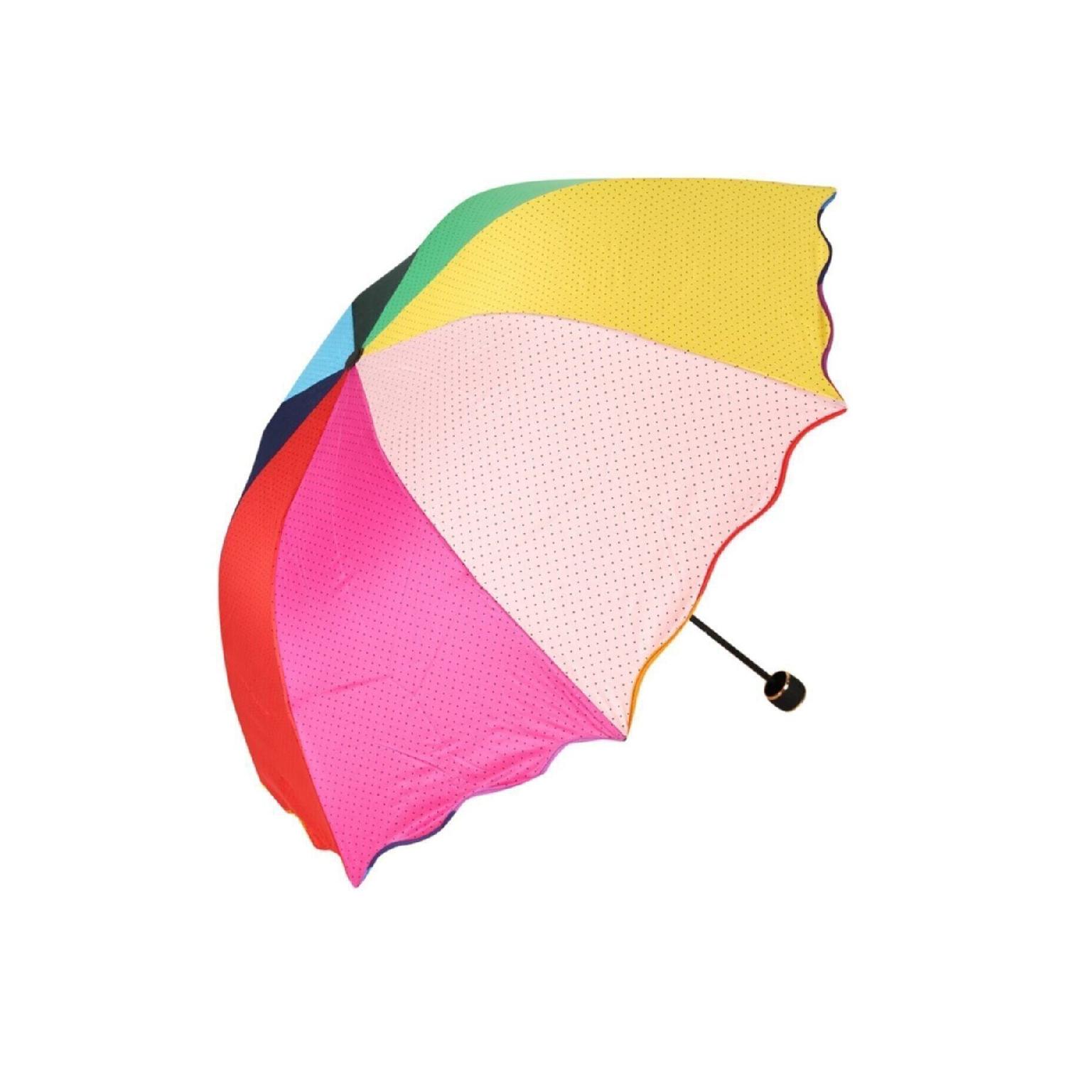 

Сложенный зонт с защитой от ветра и радужным узором