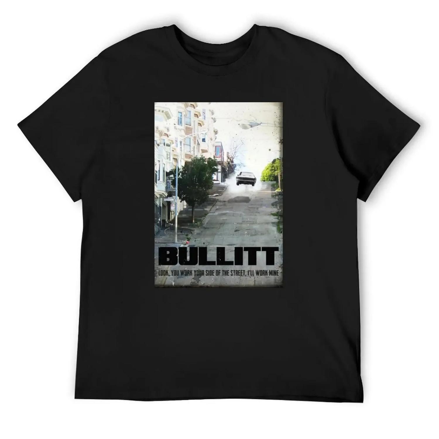 Bullitt movie T-Shirt croswit shirt man anime clothes vintage t shirts mens plain t shirts S