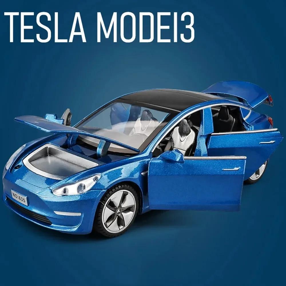 VKYA1 1/32 Tesla Cybertruck Modell 3 Modell S Modell X Modell Y Spielzeugauto Diecast Metall Off Road Sammlung Rückzieher Sound Licht Geschenk Junge