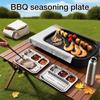 Divided Sauce Plate Stainless Steel Seasoning Sauces Dip Bowl Barbecue Condiment Tray Soy Ketchup Serving Dishes for Vinegar