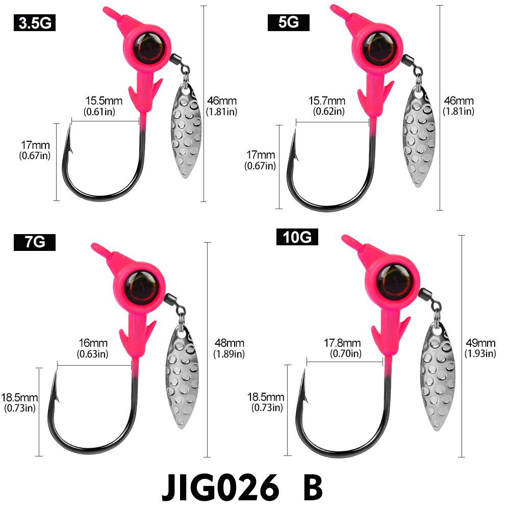 Colored Spinner Big Eye Lead Head Hooks: 3.5g, 5g, 7g, 10g for Fishing