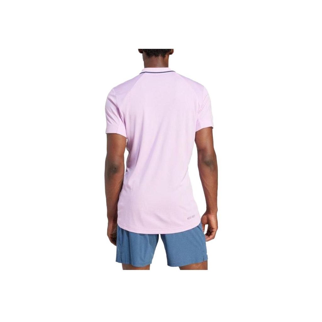 Adidas Logo Print Casual Short Sleeve Polo Shirt Men Polo Shirts Pink IA8286