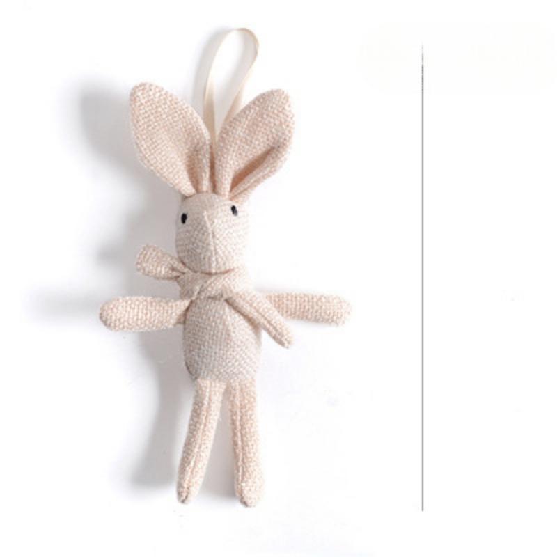 

Plush Toys Wishing Rabbit Doll New Style Linen Long-foot Rabbit Bag Bouquet Pendant DIY Scarf Rabbit Doll 20cm