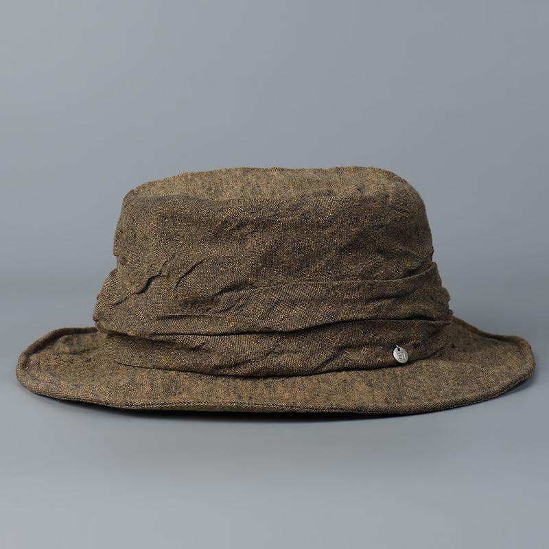 Linen Bucket Hats Women Men Unisex