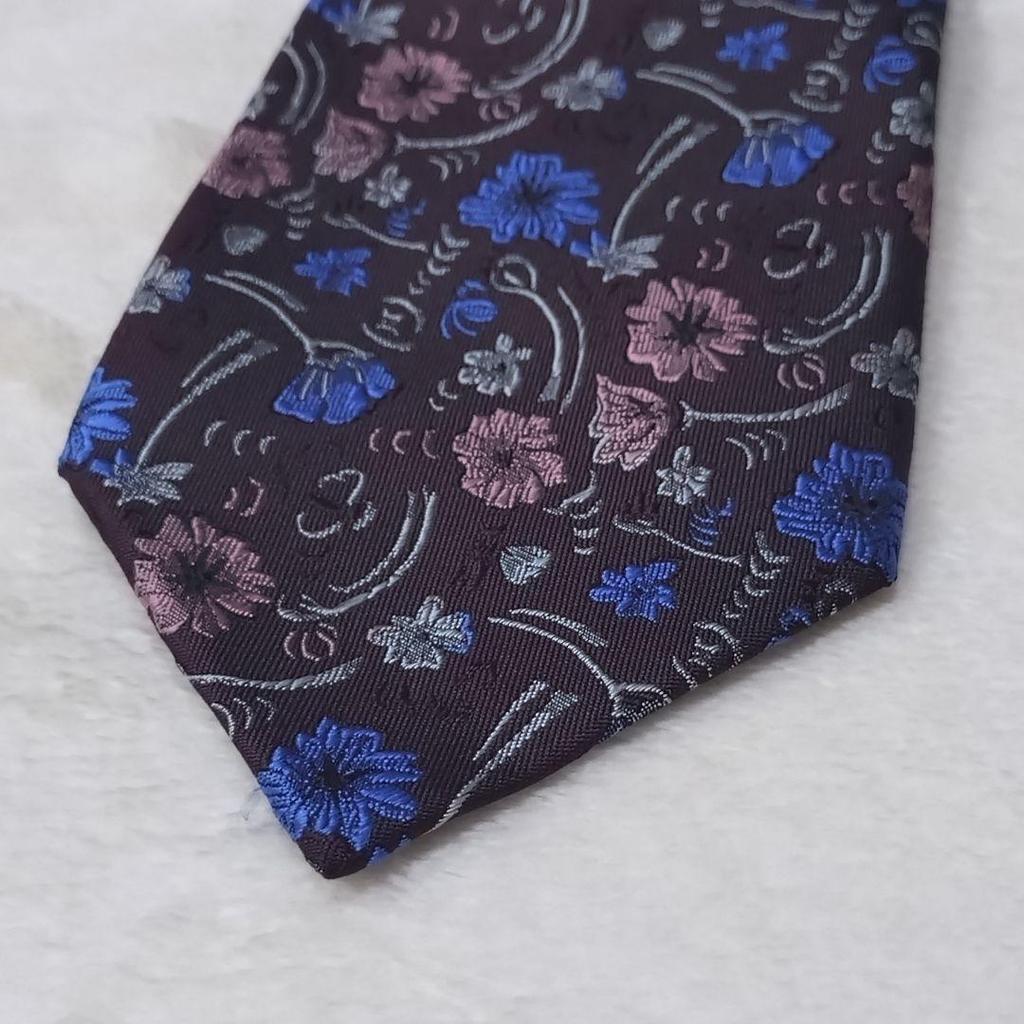 Used Good condition  Comme des Garons Homme Tie Floral Pattern Flower Brown x Pink x Blue