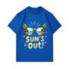 Men's 100% Cotton Crew Neck Short Sleeve T-Shirt, Funny Sun's Out Pineapple Sunglasses Beach Printed Casual Summer Holiday Tee Tops