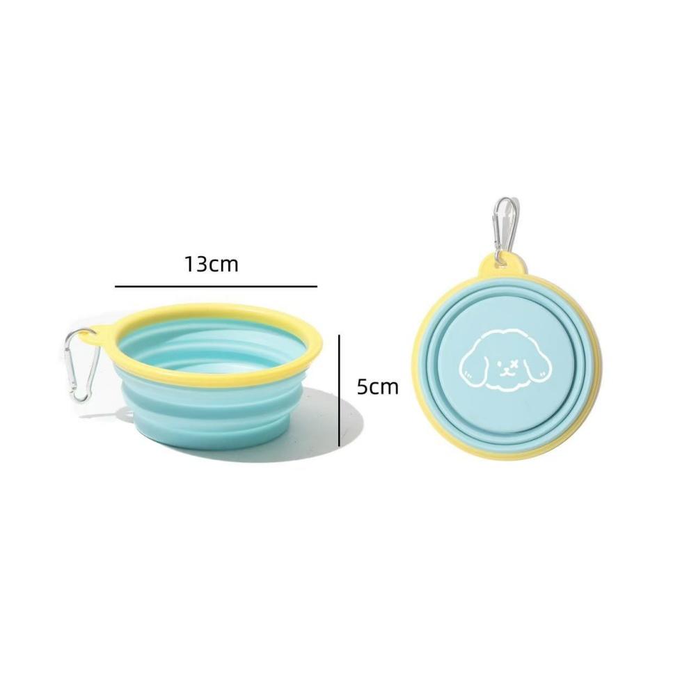 

Foldable dog bowl - Portable travel pet food and water bowl with hook clamp, foldable feeding plate, for dogs and cats,