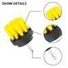 Elektrische Wäscher Pinsel Bohrer Pinsel Kit 3 Teile/satz Kunststoff Runde Reinigung Pinsel Für Teppich Glas Auto Reifen Nylon Pinsel 2/3,5/4''