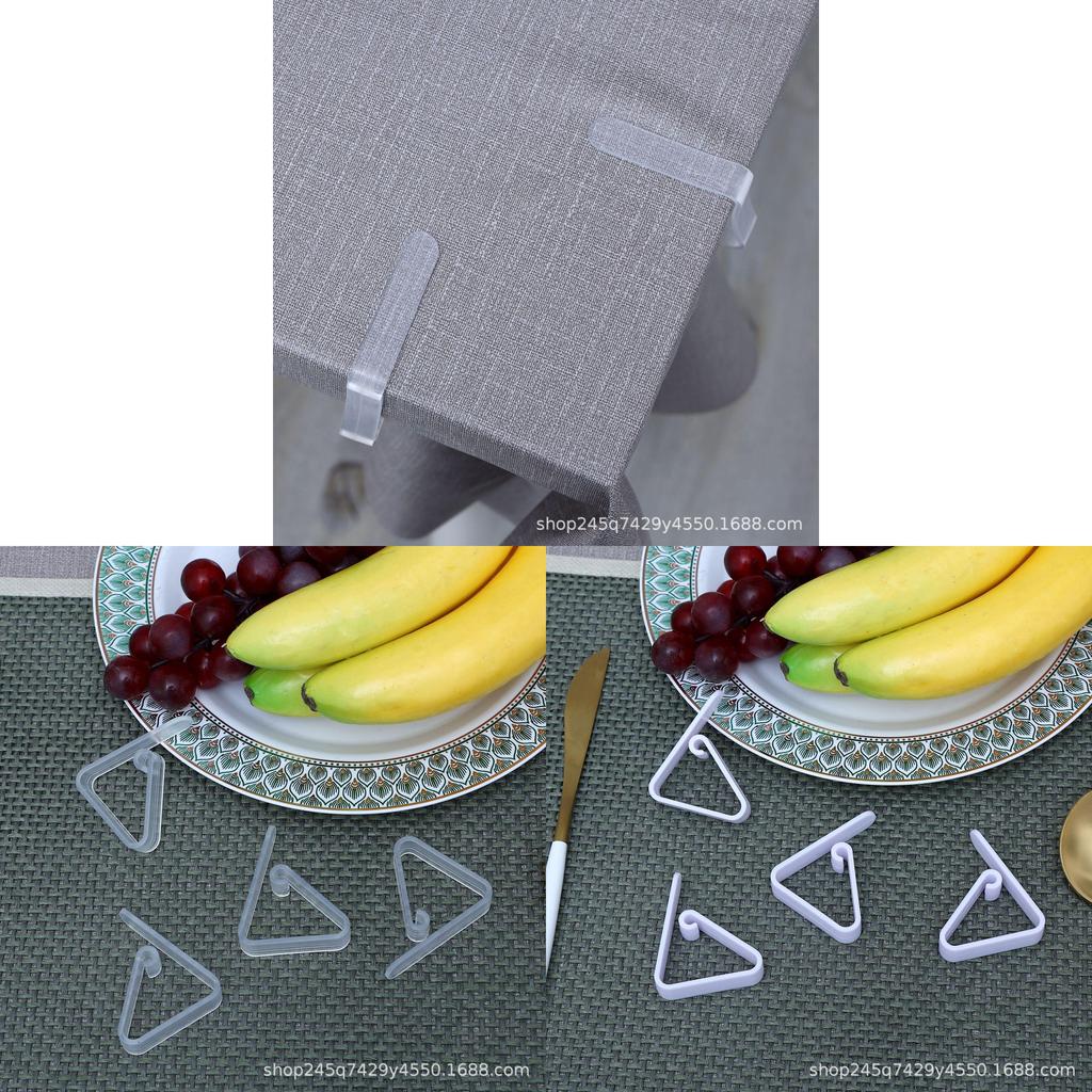 Transparent Triangle Tablecloth Clips With Non Slip Fixing For Home Dining And Party Use