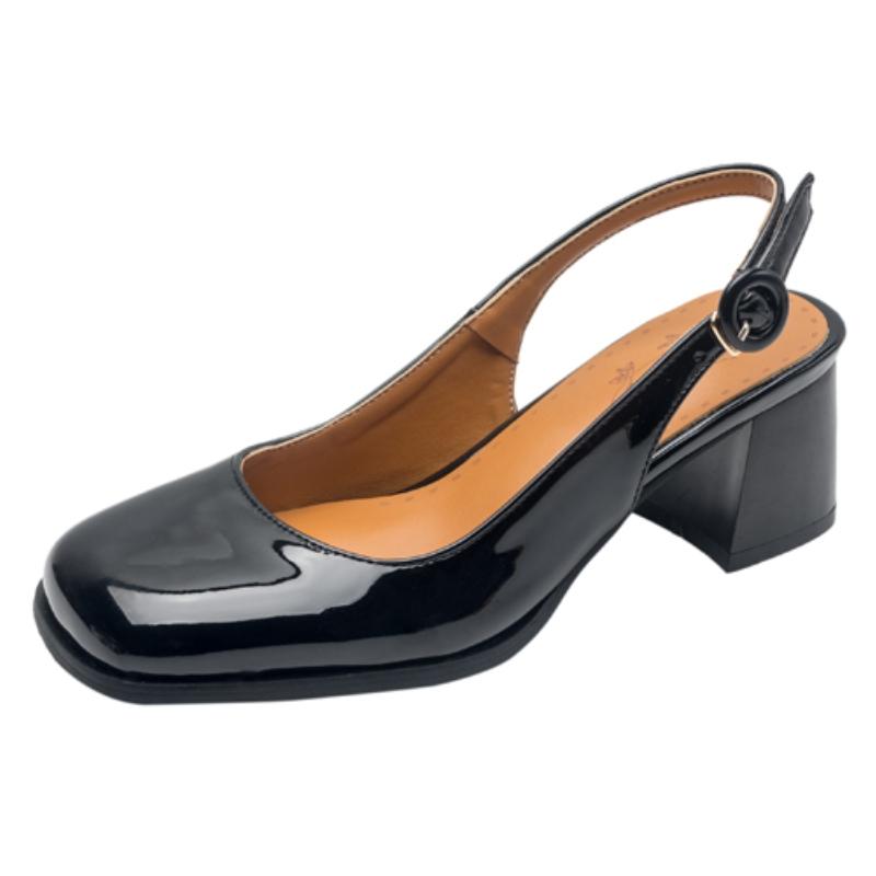 

Туфлі-човники на низьких підборах Жіноче взуття Закритий носок Літнє весільне взуття Розкішні Чорні Сріблясті на підборах Слінгбеки Жіноче взуття Великий розмір 45 46 чорний