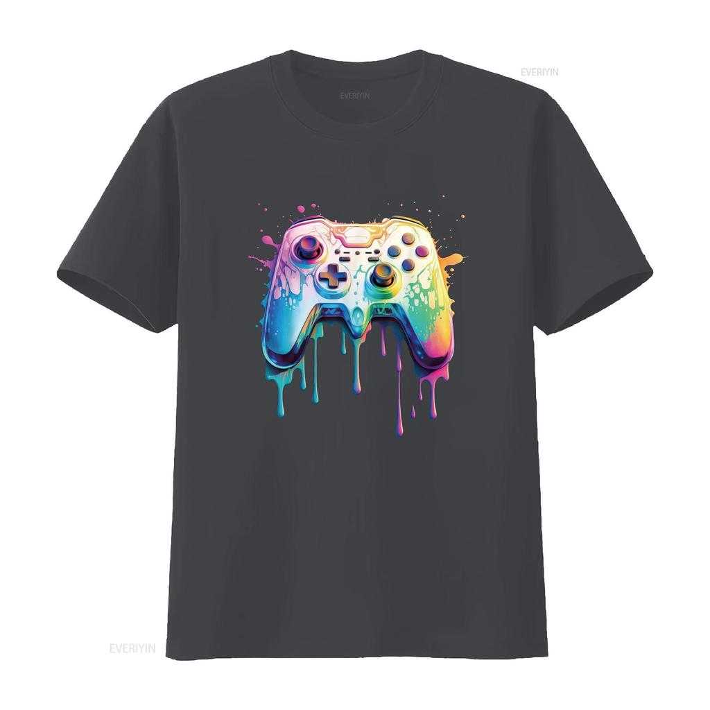 Gamer Video Game Colorful Lover T Shirt vintage Washed Breathable Top For Everyday Wear Soft Casual Stylish homme Unisex