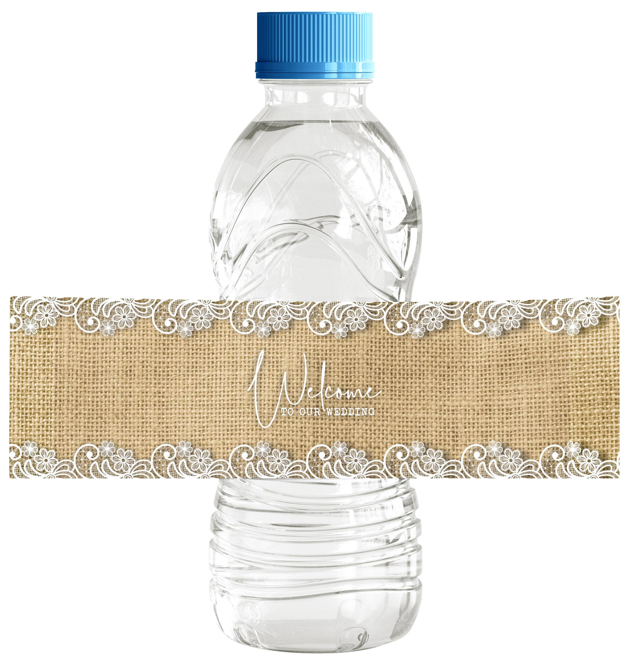 

Darling Souvenir Water Bottle Labels For Anniversary Rustic Burlap Self Adhesive Party Collection Great For Wedding Anniversary - Pack Of Welcome To Our Wedding коричневий