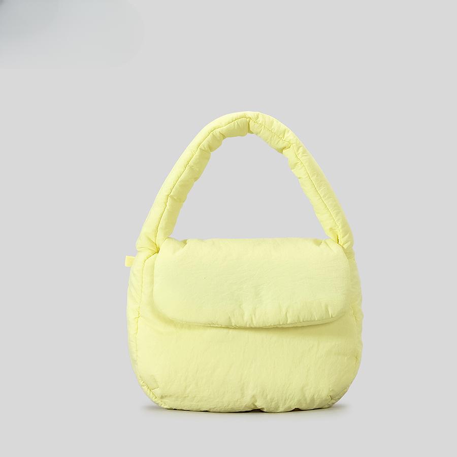 Dámská klopová kabelka na klip z bavlny, malá kabelka v bonbónové barvě, přes rameno/crossbody, roztomilá lehká sedlová kabelka