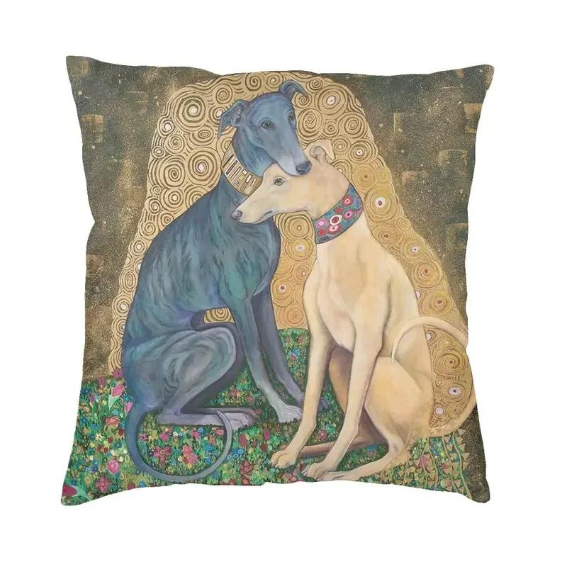 Husă de pernă de lux Greyhound 40x40cm Husă de pernă moale pentru câine Whippet Sihhound pentru canapea Decorare pătrată pentru mașină
