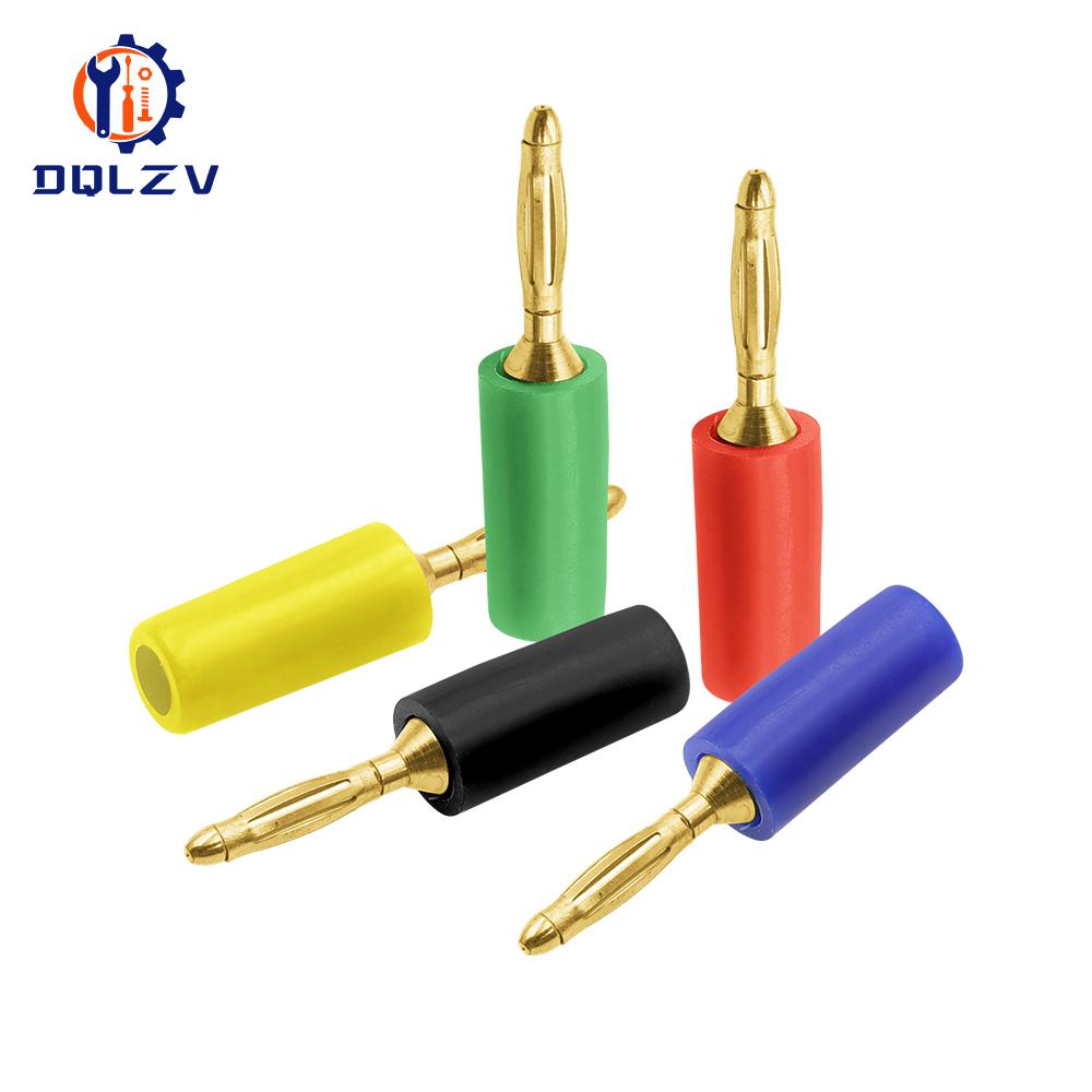 Audio Speaker Screw Banana Gold Plate Plugs Connectors Mini 2MM Banana Plug For Banana Socket