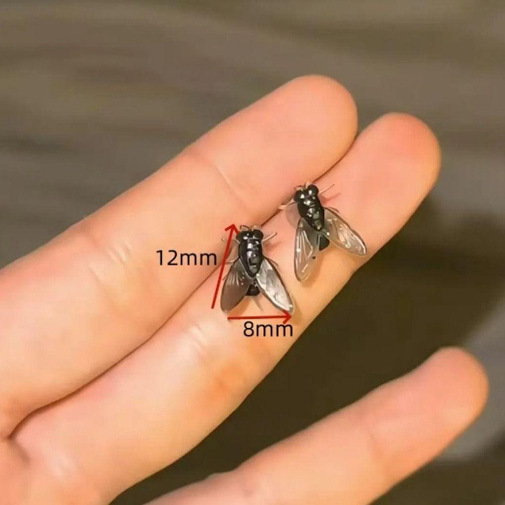 Creative Flies Studs Earrings Simulation Mosquito Ear Stud Cute Insects Small Earrings Daily Wear
