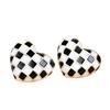 Hot-selling new women's checkerboard small ring earrings retro cold wind simple love stud earrings