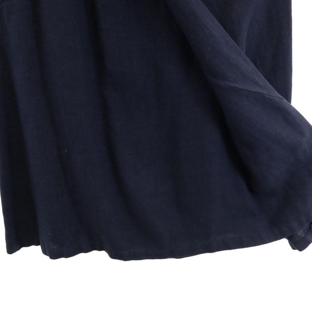 Plantation Made in Japan Linen Blend Long length Wrap skirt M Navy Women Used