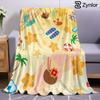 Summer Beach Icon Ultra Soft Sherpa Fleece Blanket Fluffy Warm Halloween Cozy Throw for Sofa Couch Bedroom Gift All Season