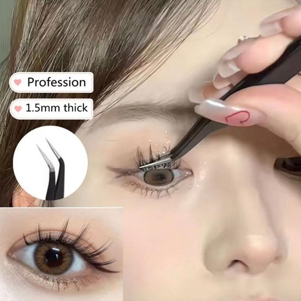 1/5PCS Nail Art Decor Eyelashes Tweezers Tweezer Scrapbook Sticker Tapes Picking Stainless Clips DIY False Eyelashes Tools