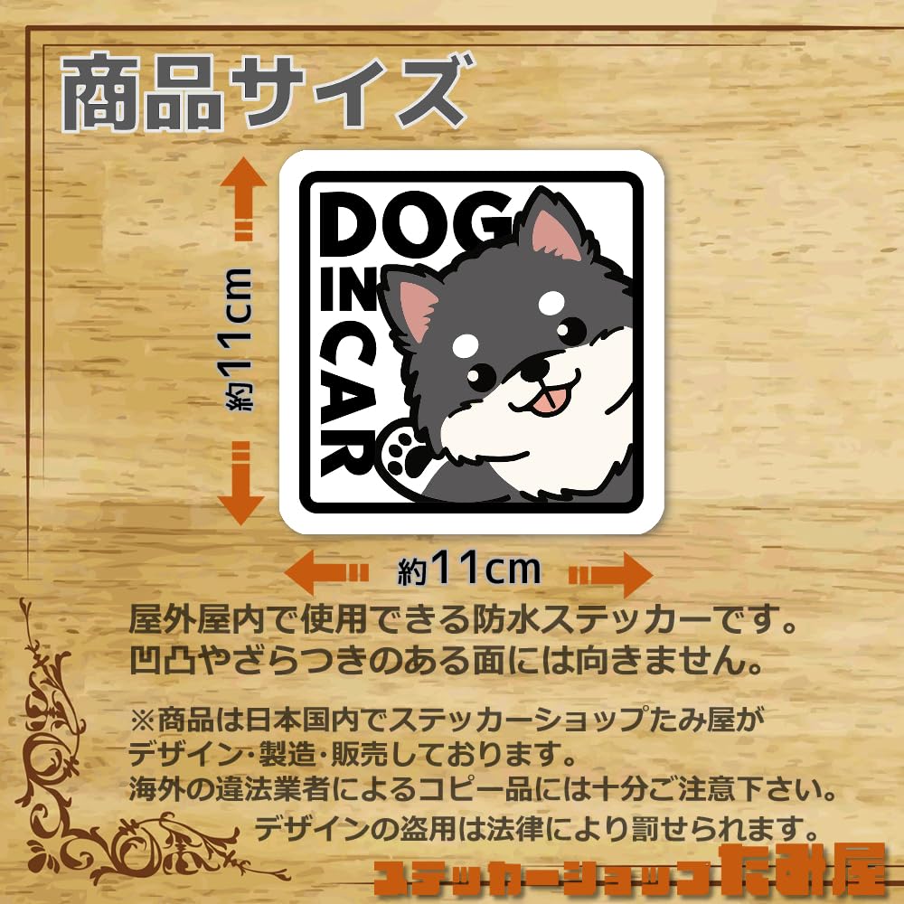 Tamiya Dog In Car Sticker Square 4.3 Inches (11 Cm) Weatherproof Waterproof Japanese Seal Pomeranian A (Sticker)