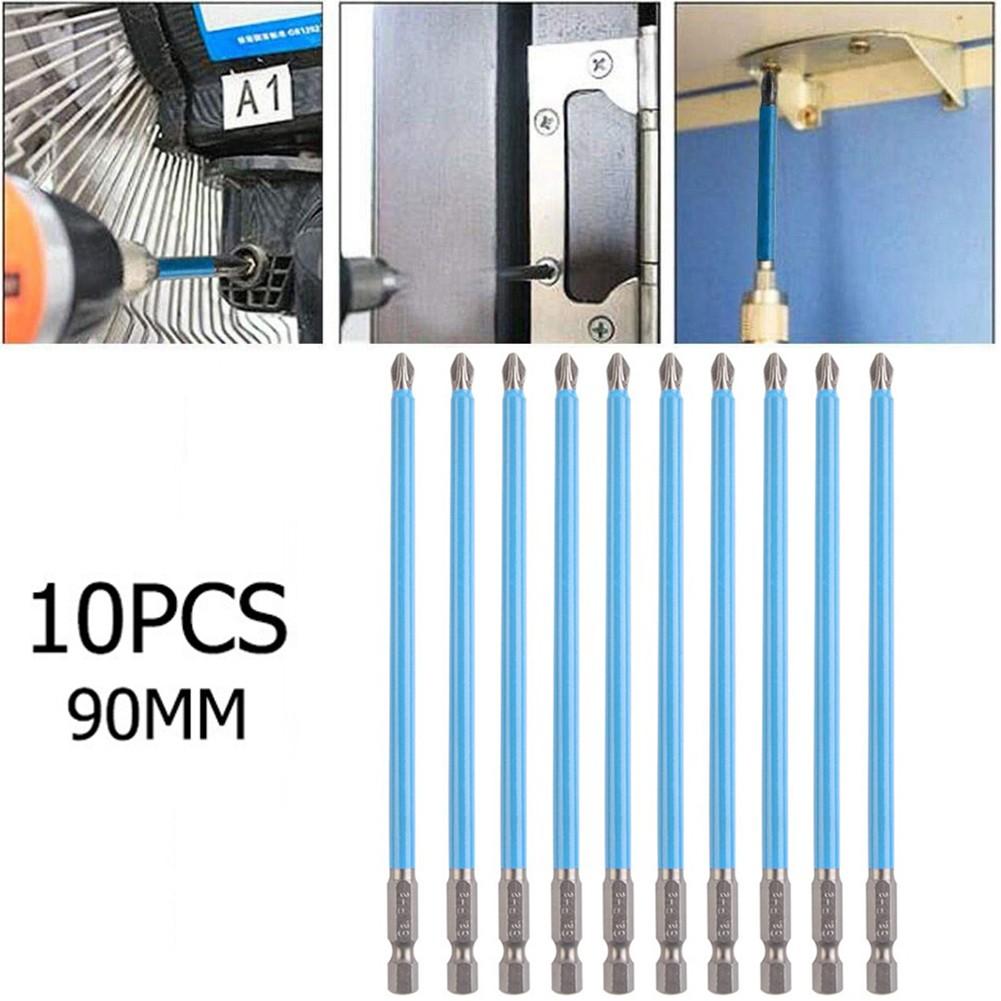 10PCS 150mm 1/4 Hex Shank Fits Magnetic PH2 Long Reach Electric Screwdriver Bits