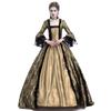 Medieval Gothic Maxi Dress for Women Renaissance Lace Square Neck Flare Sleeve Cosplay Gown