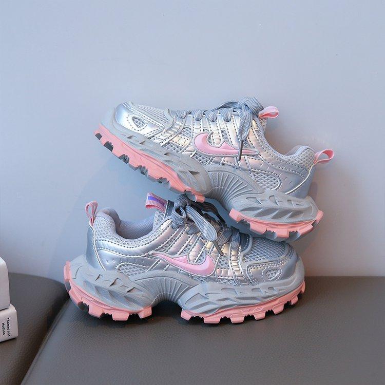 Girls' Sports Shoes 2025 Autumn and Winter New Boys' Dad Shoes Girls Velvet Two Cotton Casual Shoes Children's Running Shoes