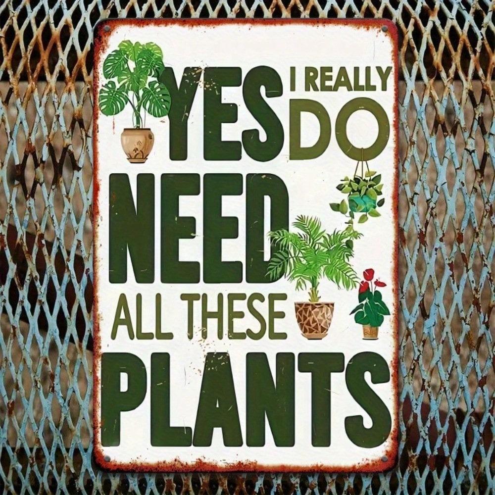 Retro Plant Metal Sign, Vintage Wall Art for Home Kitchen Garden