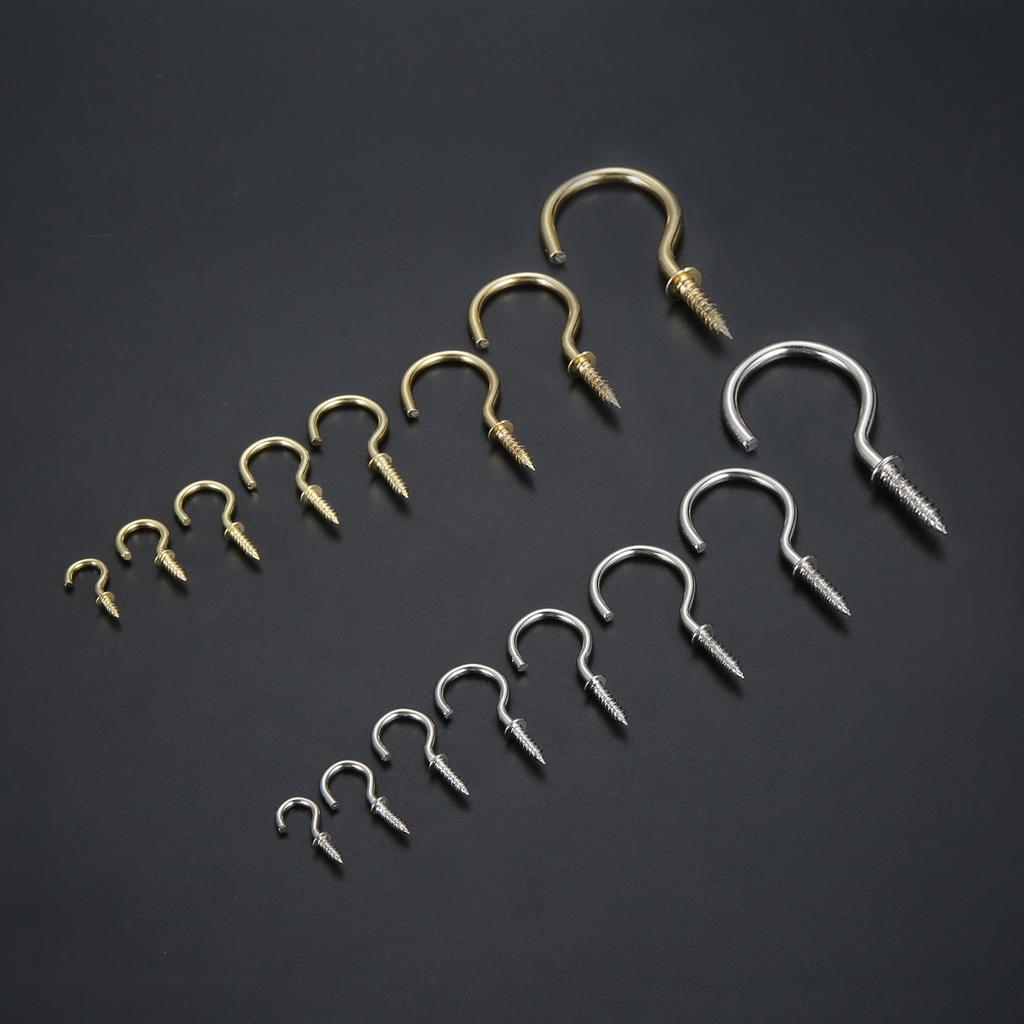 20Pcs Ceiling Cups Hook Picture Frame Lamp Light Curtain Eyebolt Screw in Spiral Hanger Self-Tapping Screw Hook 20/23/29/33/38mm