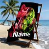 Custom Name Personalized Bride of Chucky Print Beach Towel, for Trip Camping Beach Party Home Decor, Birthday Gift for Family & Friends