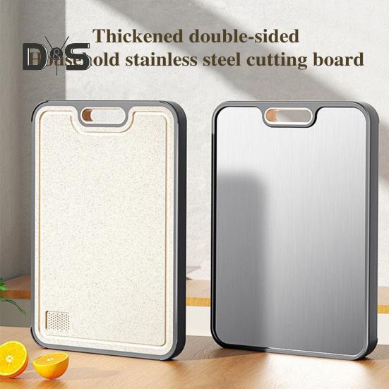 Double Sided Cutting Board with Juice Groove 2-in-1 Non-Slip Vegetable Chopping Board Scratch Resistant Mesh Design Chopping Block Kitchen Gifts