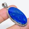 Natural Lapis Lazuli Gemstone Handmade 925 Solid Sterling Silver Pendant 2" K5v78
