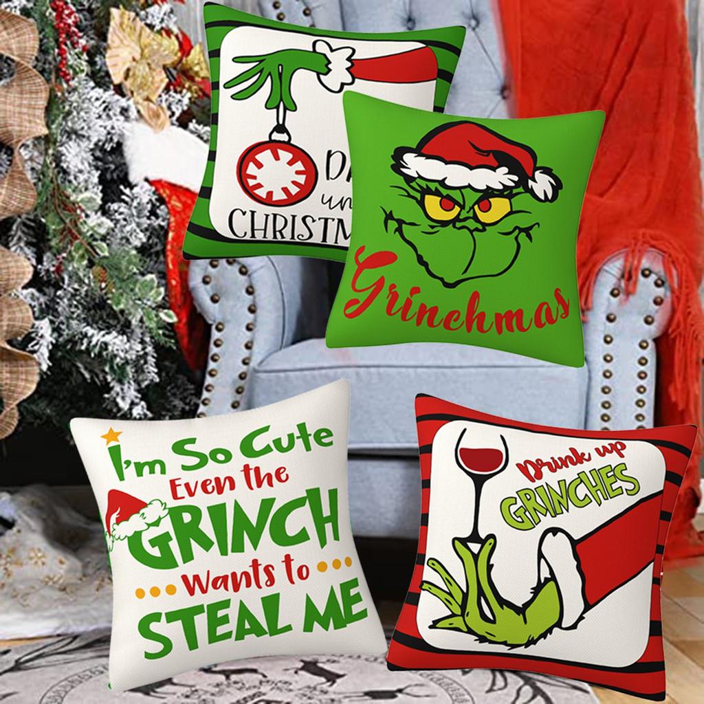 Fun Christmas Pillow Cases Lumbar Cushion Covers Sofa Home Decor Pillow Cases