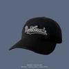 Original self-made letter embroidered soft-top baseball cap men's and women's four-season versatile soft-top cap showing a small face