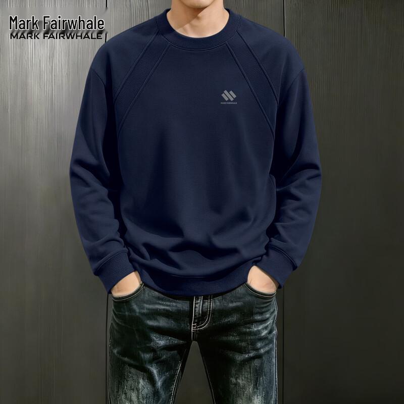 Mark Fairwhale Men's American-Style Geometric Print Crewneck Sweatshirt