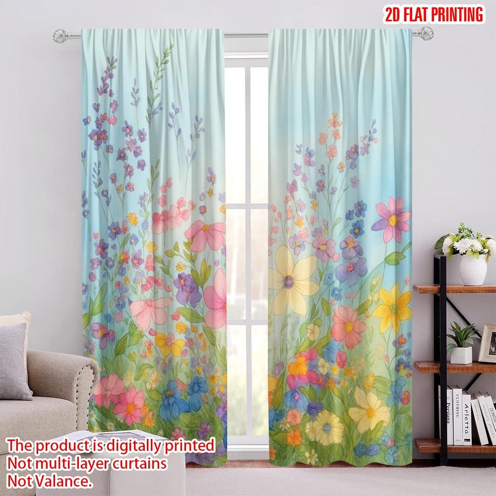 

2pcs,2D plane printing Light Filtering Curtains Blossom Symphony Durable Polyester (without rod) Room Decor Ldeal for Living 52.50 × 116.00 cm 2 pcs