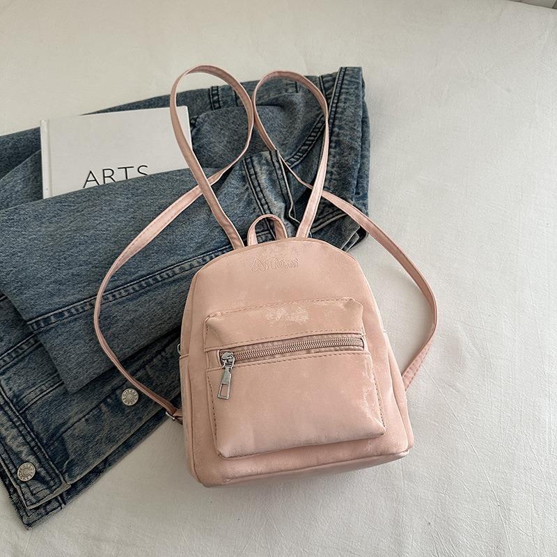 

Backpack women s fashion retro pu niche design portable student schoolbag retro travel small backpack