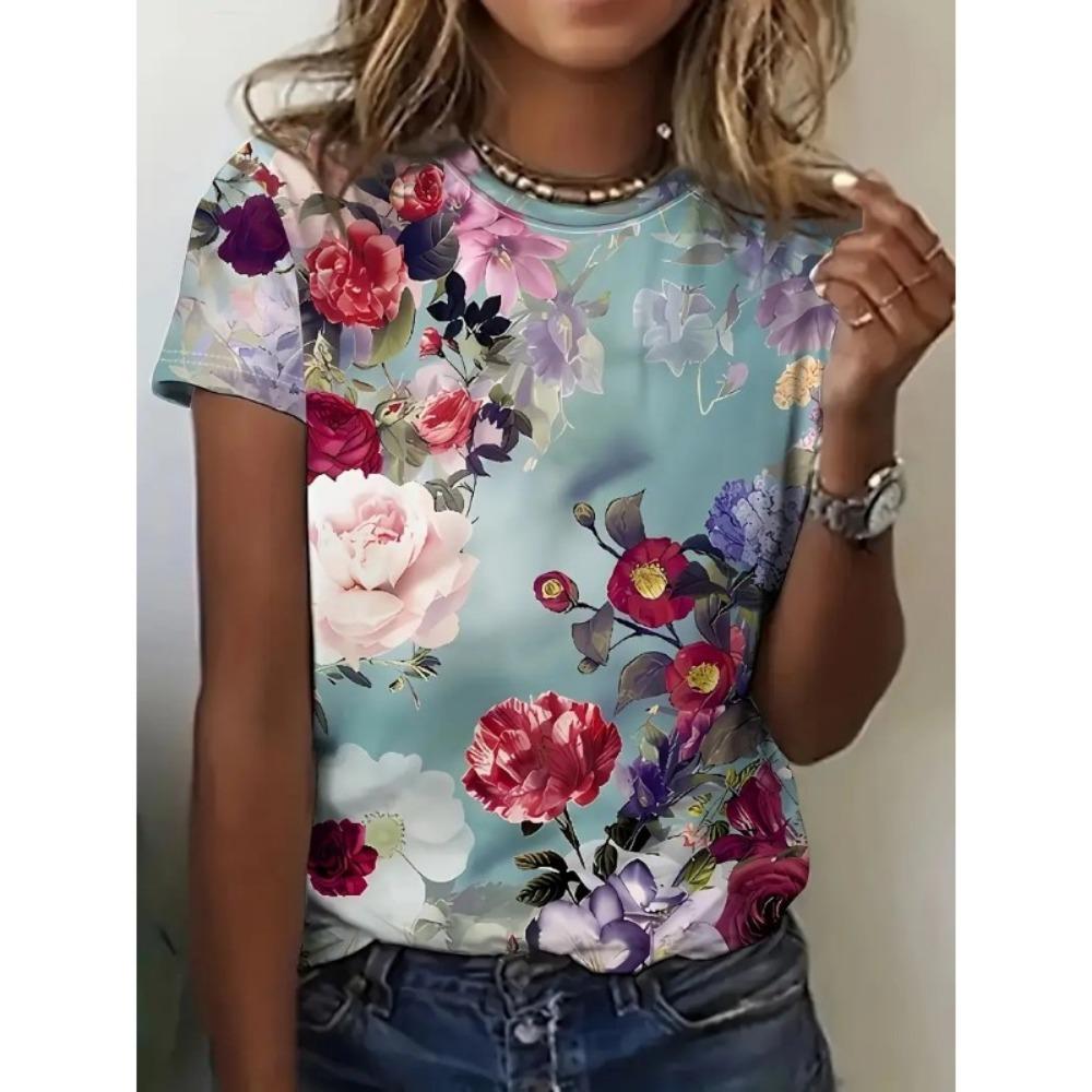 Summer Beautiful Woman 3D Print T-shirts Women Streetwear Fashion Casual