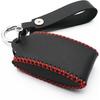 Leather Smart 5 Buttons Key Fob Case Cover Chain for Jaguar XK8 S-Type Super V8 X-Type XF XFR XJ XJ8 XJR XK XKR (Black)