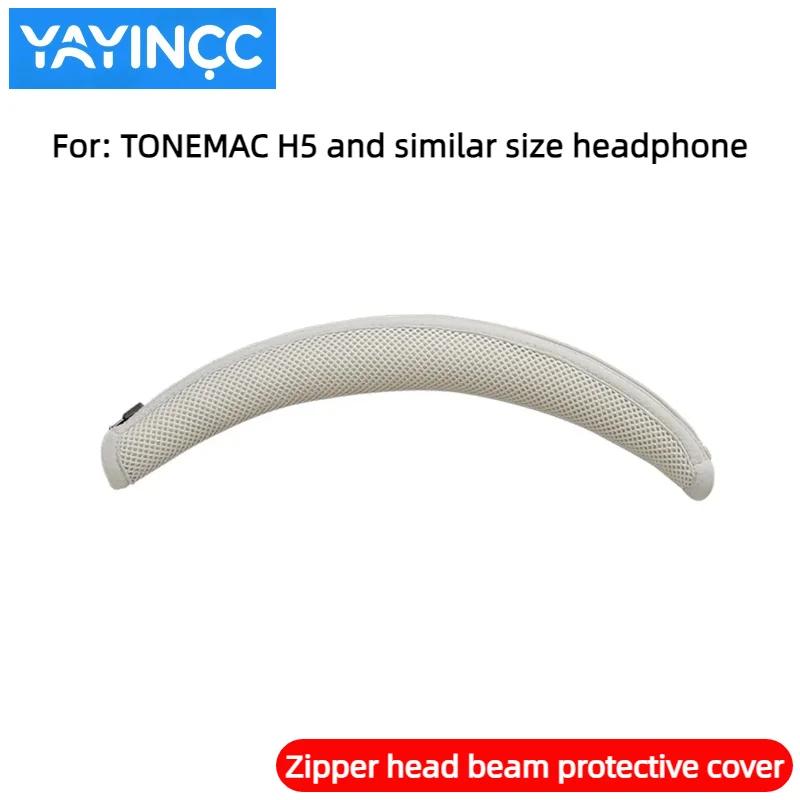 YAYINCC Protein Leather Ear pads+Zipper headband cover Combo for TONEMAC H5 Headphones, Replacement Ear Pads Headset