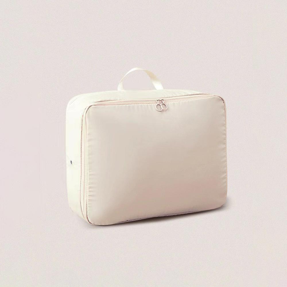 

1 шт. компрессионная сумка для упаковки одежды, экономящая место, сумка для хранения одежды в шкафу, органайзер для багажа, принадлежности для кемпинга слоновая кость