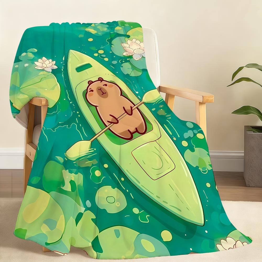 Capybara Summer Swimming Cartoon Blanket Soft Throw Blanket for Home Bedroom Bed Sofa Picnic Travel Office Rest Blanket Gift