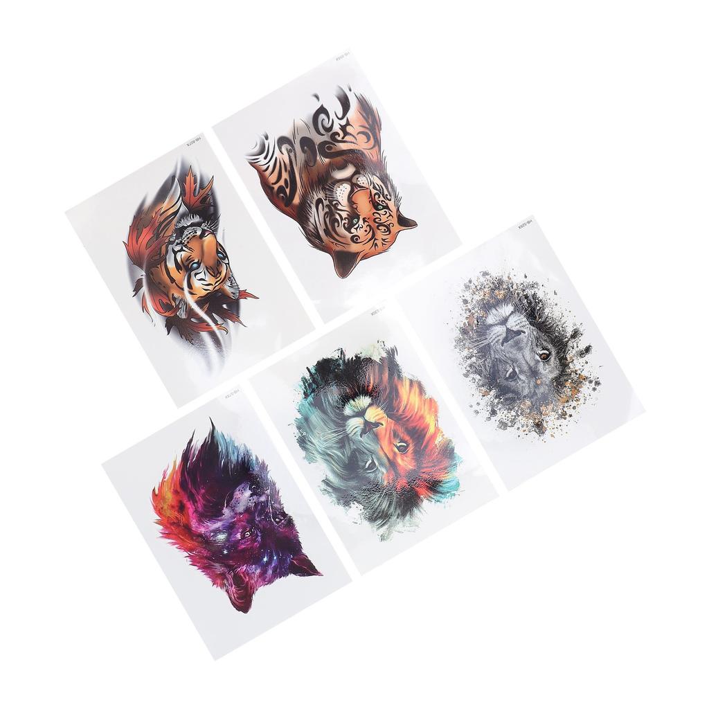 5Pcs Half Arm Temporary Tattoo Sticker Waterproof Long Lasting Tattoo Stickers for Men